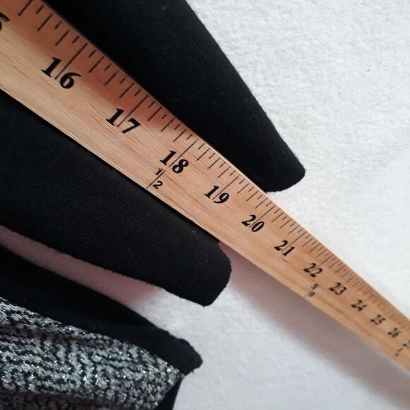 Christopher Banks Tunic Top Womens Large Black Gray Silver Metallic Side Front Z - Picture 10 of 12